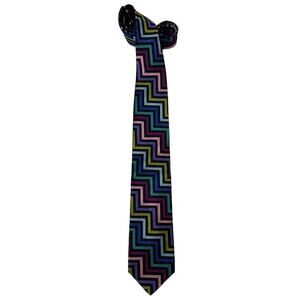 Vintage Robert Talbott Tie 100% Silk Rainbow USA Twee Stripes Colorful Purple